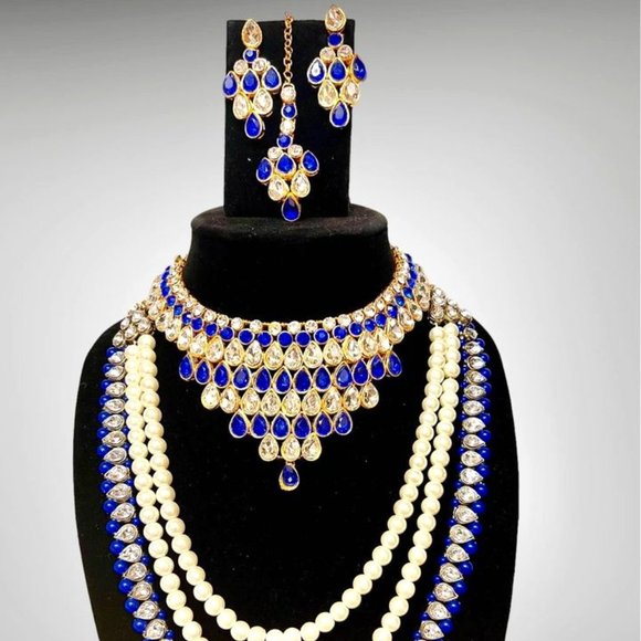 Jewelry - Gold Plated Crystal Stone  Necklace Set